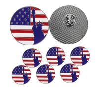 Warmhm 8Pcs American Flag Brooch Pins Patriotic Metal Enamel Lapel Pins with Statue of Liberty Design for Women Clothing Accessories Vibrant Fade Resistant Colors Secure Fastening for