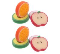 Warmhm 8pcs Bath Sponge Set Fruit Shapes Pu Soft Exfoliating Shower Sponges for Bathing, Cute Kiwi Pitaya Orange Design, Bath Accessories