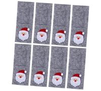 Warmhm 8Pcs Christmas Cutlery Bags Felt Utensil Holders with Festive Xmas Design Lightweight Silverware Organiser for Forks Spoons and Tableware Storage