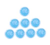Warmhm 8pcs Hot Cold Therapy Gel Packs Reusable Relief Ice Bags with Beads for Physiotherapy Post-Exercise Soreness Headache and Swelling Relief Blue Round Pads