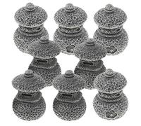 Warmhm 8pcs Mini Pagoda Lantern for Garden Decor Lightweight Bonsai Decoration for Landscapes and Fish Tanks Material Japanese Style Pagoda Statues