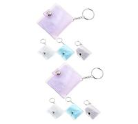 Warmhm 8pcs Mini Photo Album Keychain Portable Small Album for Easy Photo Storage and Display for Weddings Anniversaries and Travel Memories Elegant Design and Button Closure