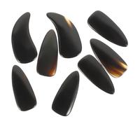 Warmhm 8pcs Natural Buffalo Horn Guzheng Nail Picks Double Curved Large Size Finger Protectors for Adult Guzheng Practice and Performance