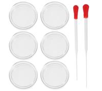 Warmhm 8pcs Petri Dish and Plastic Transfer Dropper Set with Lids, 6pcs 60mm Culture Plates and 2pcs 20cm Pipettes for Laboratory Experiments and Microbiology