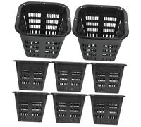 Warmhm 8pcs Plastic Hydroponic Grow Supplies Net Pots for Garden and Balcony, 140mm Black Control Planting Baskets for Soilless Cultivation