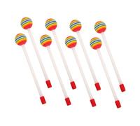 Warmhm 8pcs Rainbow Drumsticks for Lollipop Shaped Percussion Mallets Lightweight Music Instrument Accessory for Xylophone and Tongue Drum