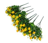 Warmhm 8pcs Simulated Fruit Bunch Faux Eucalyptus Stems Artificial Eucalyptus Leaf Decoration Table Decor Stems Artificial Plastic Yellow