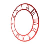 Warmhm Acrylic Mirror Wall Clock Sticker Frameless Roman Numerals Round Design for Living Bedroom DIY Home Decor Red Easy Installation Stylish Timepiece