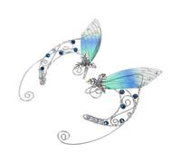 Warmhm Adjustable Fairy Wing Ear for Women Non-piercing Elf Ear Jewelry with Sparkling Accents Enchanting Wing Design for Parties Weddings and Cosplay