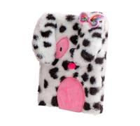 Warmhm Adorable Plush Puppy Dog Diary for Secret Writing Notebook Cute Spot Pattern Journal for Travel Creative Ideas Office Classroom Use