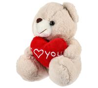 Warmhm Adorable Plush Valentines Day Bear with Heart for Girlfriend and Boyfriend Soft Stuffed Beige for Skin-friendly Valentine and Decor