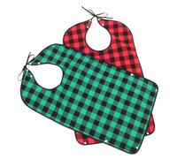 Warmhm Adult Bibs for Elders 2pcs Waterproof Drooling Bibs with Food Catcher, Reusable Washable Clothing Protectors for Seniors and Patients during Meals