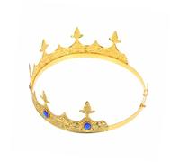 Warmhm Alloy King Crown Hair Band for Men Retro Medieval Tiara Headpiece Sturdy Metal Birthday Party Hat Wedding Costume Accessory for Kings and Role Play