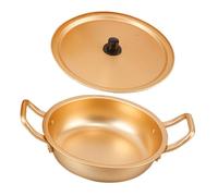 Warmhm Aluminum Korean Ramen Noodle Pot with Handle Lightweight Heat-Resistant Stockpot for Instant Noodles Hot Pot Soups Suitable for Open Flame and Electric Ceramic Stoves Portable