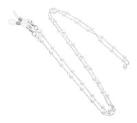 Warmhm Anti-lost Earphone Strap and Wireless Earbuds Chain for Women with Silver Pearl Beads Eyeglass Lanyard, Multi-purpose Hanging Rope for Travel and Daily Use