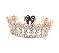 Warmhm Baroque Rhinestone Tiara Elegant Headpiece for Brides for Costume Parties Birthday Celebrations and Weddings Soft Purple
