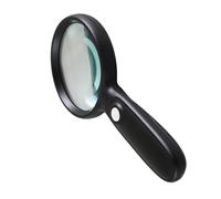 Warmhm Battery Handheld Large Magnifying Glass 3x LED Illuminated Lighted Magnifier with Non-slip Grip Abs and Glass for Seniors Jewelry Repair Reading and Exploring The Backyard