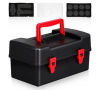 Warmhm Battling Top Storage Box with Handle and Lid for Boys and Girls - Plastic Gyro Organizer Accessories Carrying Case - Portable Toy Storage for Travel Battle Toy Accessories