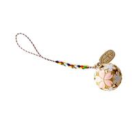 Warmhm Bell Set Japanese Style Hanging Pendant Brass Cherry Blossom Bell Diameter Creative Car Keychain Home Decor Gift with Phone Charm String and Paper Bag