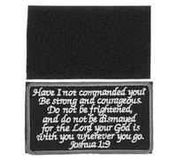 Warmhm Bible Saying Embroidered Arm Patch Hook Loop Fastener, DIY Clothing Repair Patch for Jackets, Backpacks, and Jeans, Grey Edge Applique for Christian Apparel Accessories