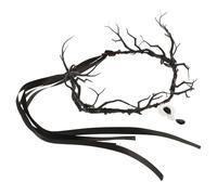 Warmhm Black Gothic Flower Crown Headband with Resin Antler Design, Foldable Structure, Versatile Accessory for Halloween and Cosplay Events, Elegant and Captivating Hairpiece