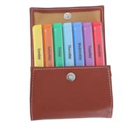 Warmhm Brown Leather Notebook Style Medicine Storage Case 28 Compartments Pill Organizer Wallet Portable Holder for Daily Medicine Storage