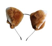 Warmhm Brown Plush Cat Ears Headband for Makeup and Photo Use, Furry Animal Ear Headband with Fashionable and Eye-catching Design, Party Hair Charm and Cosplay Accessory