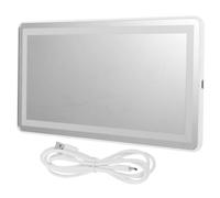 Warmhm Car Visor Vanity Mirror with LED Light Touch Control USB Rechargeable Bright Non-dazzling Cosmetic Mirror for Cars Sleek White Design for Convenient Travel and Makeup Touch-ups