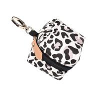 Warmhm Case with Zipper Closure Hanging Pacifier Storage Container for Diaper Bag PU Material Pacifier Pouch with Leopard Print Practical Organizer for Parents