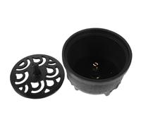 Warmhm Cast Iron Incense Burner with Hollow Lid Tripod Cauldron Incense Holder Vintage Metal Aromatherapy Burner for Home Meditation Rituals