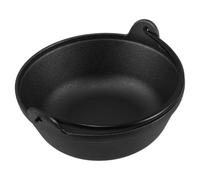 Warmhm Cast Iron Sukiyaki Cauldron Pot Picnic Cookware Consistent Even Heating and Easy Maintenance, Black Japanese-style for Japanese Cuisine and Stews, Outdoor Cooking Essential