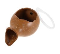 Warmhm Ceramic Mini Spitter Waterfall Fountain Jug for Garden Patio Fish Tank Decoration Open Top Hydroponic Pot for Indoor Outdoor Plants Stable Flat Base Design