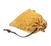 Warmhm Chinese Silk Embroidery Jewelry Pouch Drawstring Small Travel Storage Bag for Necklaces Bracelets Tibetan Craftsmanship Silk Fabric Luxurious Elegant