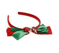Warmhm Christmas Bowknot Headband for Party Festive Elk Headband Red Green Bowknot Christmas Elements Hairband for Indoor Decor
