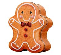 Warmhm Christmas Candy Box Cartoon Gingerbread Man Tinplate Cookie Storage for Treats Festive Holiday Packaging for Biscuits and Sweets Adorable Xmas Decoration