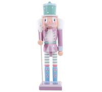 Warmhm Christmas Nutcracker Ornament Wooden Soldier Nutcracker Figure for Christmas Desktop Home Decor Kids (25CM,Purple)