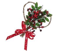 Warmhm Christmas Ornaments Christmas Door Wreath Rustic Grapevine Wreath Five-Star Heart-Shaped Pendant Winter Ribbon Garland