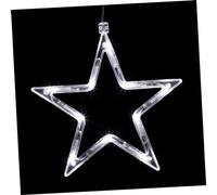 Warmhm Christmas Window Ornaments LED String Lights with 10 White Five-Pointed Star LEDs, Acrylic and Copper Wire, Battery Operated with Suction Cups, for Home Xmas Party Decoration