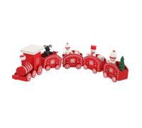 Warmhm Christmas Wooden Train Decoration Cartoon Style Multi Section Train Ornament for Desktop for Holiday Decor Xmas Cakes Dollhouses