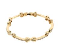 Warmhm Chunky Heart Link Bracelet Women Handmade Cubic Zirconia Charm Bangle Gold Hip Hop Style Jewelry for Parties Dates Weddings Elegant Accessories