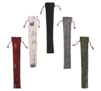 Warmhm Cotton Cloth Folding Hand Fan Bag with Drawstring, Easy to Carry 5pcs Hand Fan Protector Extending Lifespan, Elegant Traditional Design Suitable for Cultural Events and Personal