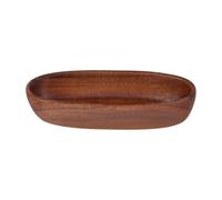 Warmhm Creative Boat Shaped Walnut Wood Dessert Bowl Vintage Oval Serving Tray for Fruit Salad Bread Snacks and Pickles Retro Style Homeware for Parties and Family Gatherings