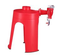 Warmhm Creative Soda Water Dispenser Stand Desktop Drinking Device with Faucet for Carbonated Beverages Red Easy to Use Invert Bottle Design