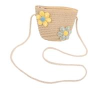 Warmhm Crossbody Bag Lightweight Woven Straw Shoulder Purse for Charming Mini Bucket Bag Portable Travel Handbag Versatile Sling with Suitable Straps