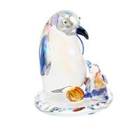 Warmhm Crystal Penguin Ornament Handcut Dazzling Brilliance Miniature Glass Sculpture for Home Decor Wedding Cake Topper Party Decoration Elegant Animal Statue