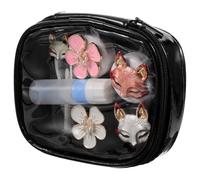 Warmhm Cute Fox Design Contact Lens Case Dual Storage Box Portable Contact-Lens Organizer for Travel and Daily Use