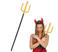 Warmhm Decorative Costume Trident Staff Accessory: Plastic Pitch Fork Prop for Greek God King Role Play - Adult Men and Women Wizard Toy Gear Dress Up Decoration Kit