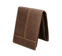 Warmhm Degaussing Wallet Mad Horse Leather Wallet for Men Slim Design RFID Protection Casual Use Brown Genuine Leather Material for Daily Carry