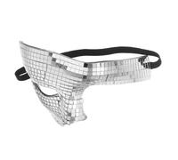 Warmhm Disco Mirrored Half Face Mask Silver Lightweight Reflective Masquerade Ball Mask for Halloween Carnival Club Parties Fashionable Cosplay Accessory for Adults