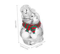 Warmhm Disco Snowman Ornament with Knitted Scarf Mosaic Mirror Tiles Reflective Christmas Decoration for Home Office Party Versatile Holiday Figurine with Modern and Rustic Style